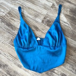 Blue Satin Garage tank top